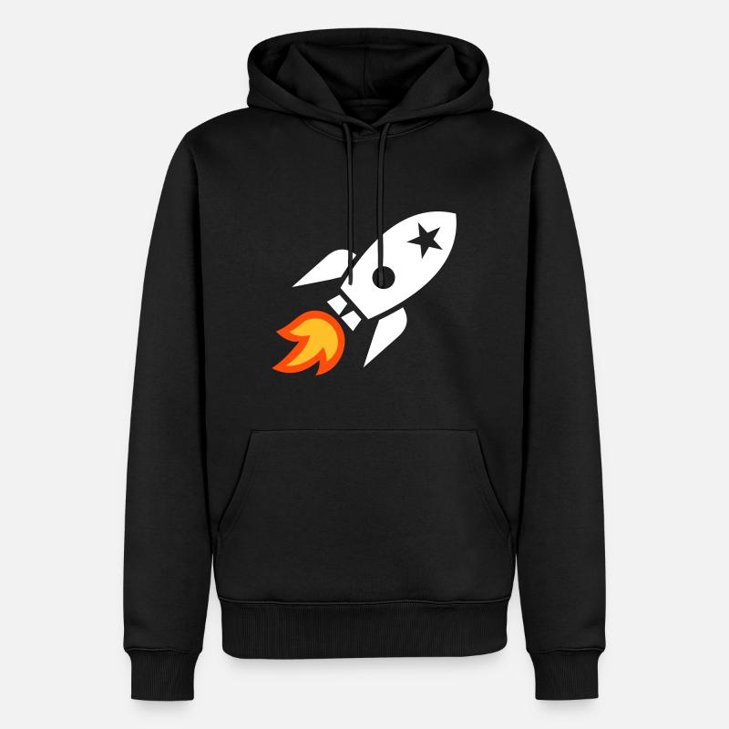 Fusée - Sweat à capuche Premium bio Homme - noir
