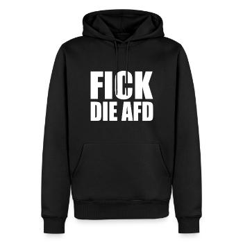 Fick die afd - Männer Premium Bio Hoodie - Schwarz - Vorne - Nico (187cm)