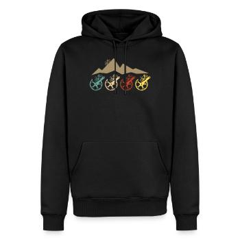 Rennrad Kurbel Fahrradfahren Radfahrer Vintage - Männer Premium Bio Hoodie - Schwarz - Vorne - Nico (187cm)