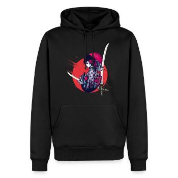 gothik manga anime kriegerin samurai japan girl - Männer Premium Bio Hoodie - Schwarz - Vorne - Nico (187cm)