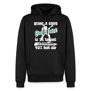Guitariste - Sweat à capuche Premium bio Homme - noir - Devant - Nico (187cm)