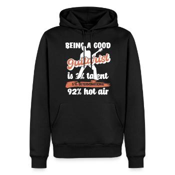Spruch lustig Gitarrenspieler - Männer Premium Bio Hoodie - Schwarz - Vorne - Nico (187cm)