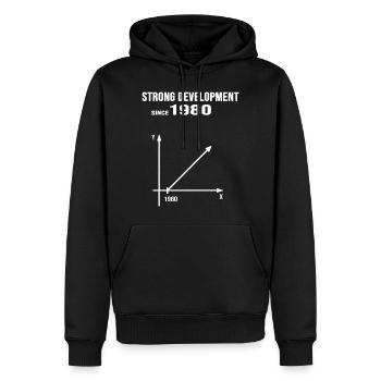1980 geburtstag jubiläum strong development - Männer Premium Bio Hoodie - Schwarz - Vorne - Nico (187cm)