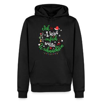 Ich liebe weiße Weihnachten - Weihnachtsoutfit - Männer Premium Bio Hoodie - Schwarz - Vorne - Nico (187cm)