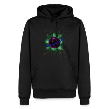 Techno Planet - Männer Premium Bio Hoodie - Schwarz - Vorne - Nico (187cm)