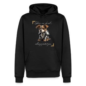There is one who will always protect you - Männer Premium Bio Hoodie - Schwarz - Vorne - Nico (187cm)