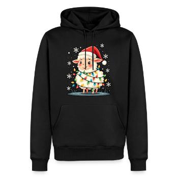 Weihnachtsschaf - Männer Premium Bio Hoodie - Schwarz - Vorne - Nico (187cm)