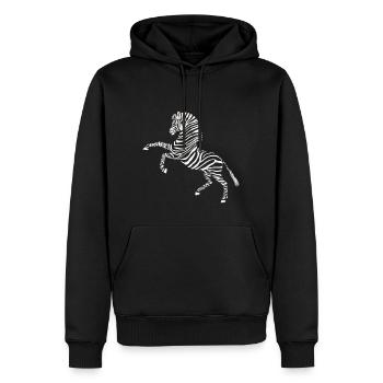 Zèbre sauvage - Sweat à capuche Premium bio Homme - noir - Devant - Nico (187cm)