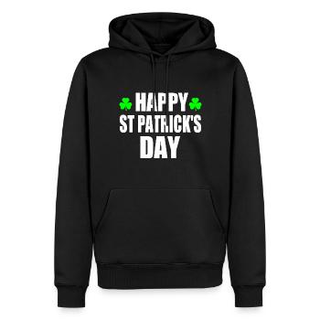 happy st patrick's day - Sweat à capuche Premium bio Homme - noir - Devant - Nico (187cm)