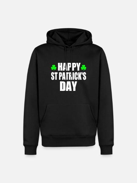 happy st patrick's day - Men’s Premium Organic Hoodie - black