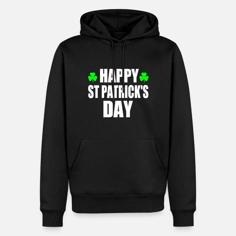 happy st patrick's day - Männer Premium Bio Hoodie - Schwarz