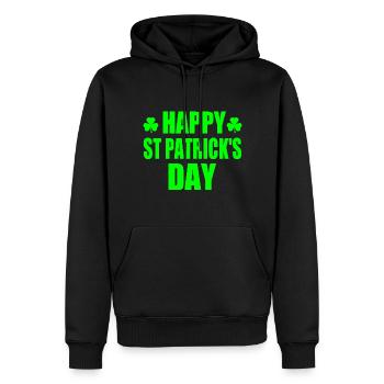 happy st patrick's day - Sweat à capuche Premium bio Homme - noir - Devant - Nico (187cm)