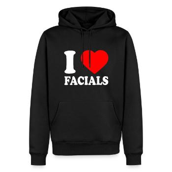 I love facials - Sweat à capuche Premium bio Homme - noir - Devant - Nico (187cm)