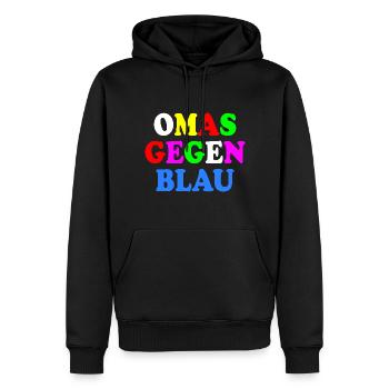 Omas gegen blau - Männer Premium Bio Hoodie - Schwarz - Vorne - Nico (187cm)