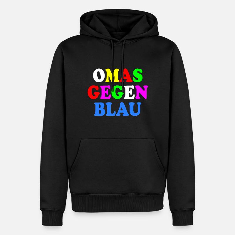 Omas gegen blau - Männer Premium Bio Hoodie - Schwarz