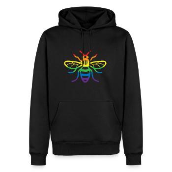 Gay Pride Bee - Männer Premium Bio Hoodie - Schwarz - Vorne - Nico (187cm)