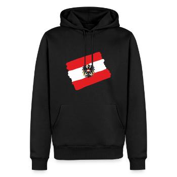 Österreich, Austria mit Adler - Männer Premium Bio Hoodie - Schwarz - Vorne - Nico (187cm)