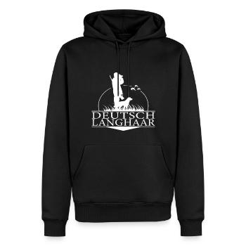 DEUTSCH LANGHAAR Jagdhunde Jäger Hund Wilsigns - Männer Premium Bio Hoodie - Schwarz - Vorne - Nico (187cm)
