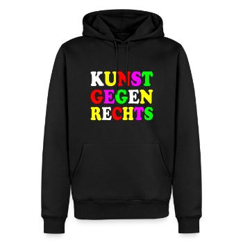 Kunst gegen rechts - Männer Premium Bio Hoodie - Schwarz - Vorne - Nico (187cm)
