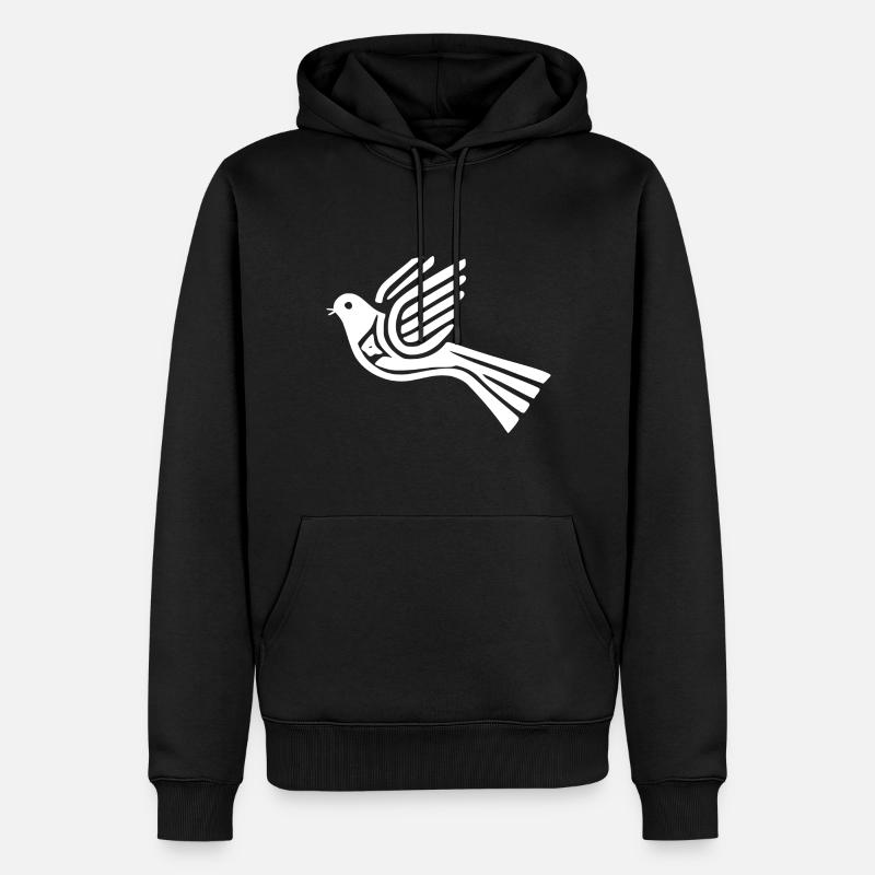 Friedenstaube taube - Männer Premium Bio Hoodie - Schwarz