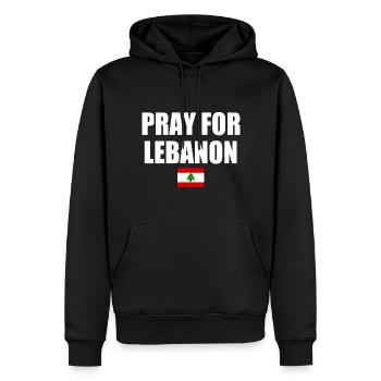 Pray for lebanon - Sweat à capuche Premium bio Homme - noir - Devant - Nico (187cm)