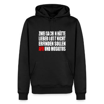Contre la droite - Sweat à capuche Premium bio Homme - noir - Devant - Nico (187cm)