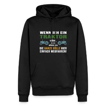 Traktor Erntezeit Traktor-Sprüche "Gülle fahren" - Männer Premium Bio Hoodie - Schwarz - Vorne - Nico (187cm)