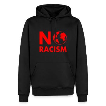 No racism - Sweat à capuche Premium bio Homme - noir - Devant - Nico (187cm)