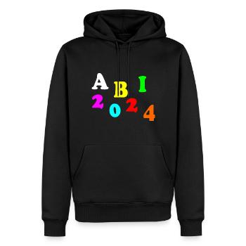Abi 2024 - Männer Premium Bio Hoodie - Schwarz - Vorne - Nico (187cm)