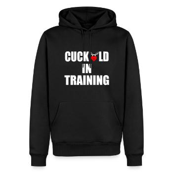 cuckold in training - Männer Premium Bio Hoodie - Schwarz - Vorne - Nico (187cm)