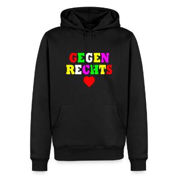 Gegen rechts - Männer Premium Bio Hoodie - Schwarz - Vorne - Nico (187cm)