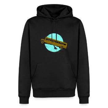 THE FLYING BUS - Men’s Premium Organic Hoodie - black - Front - Nico (187cm)