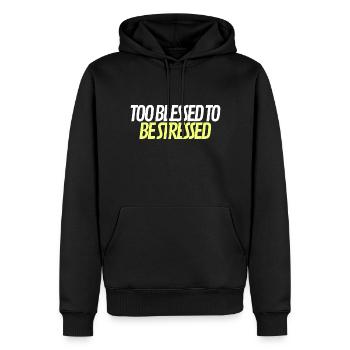 no stress - Männer Premium Bio Hoodie - Schwarz - Vorne - Nico (187cm)