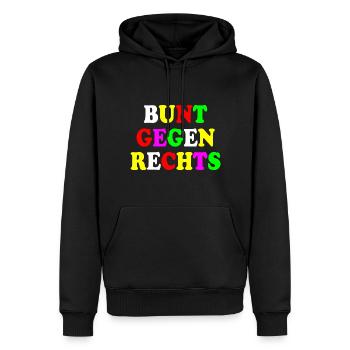 Bunt gegen rechts - Männer Premium Bio Hoodie - Schwarz - Vorne - Nico (187cm)