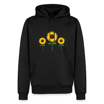 Blume gelb gelbe Blume Blumen Sonnenblume Blüte - Männer Premium Bio Hoodie - Schwarz - Vorne - Nico (187cm)