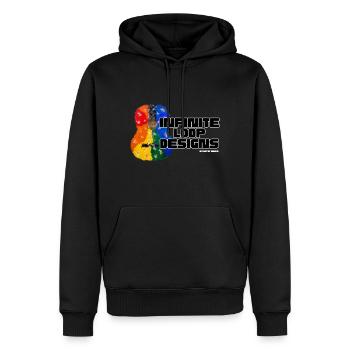 Infinite Loop Guitar Logo - Men’s Premium Organic Hoodie - black - Front - Nico (187cm)
