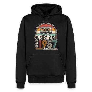 Original 1957 Vintage Vintage Rétro Anniversaire - Sweat à capuche Premium bio Homme - noir - Devant - Nico (187cm)