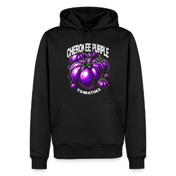 Cherokee Purple Tomaten - Männer Premium Bio Hoodie - Schwarz - Vorne - Nico (187cm)
