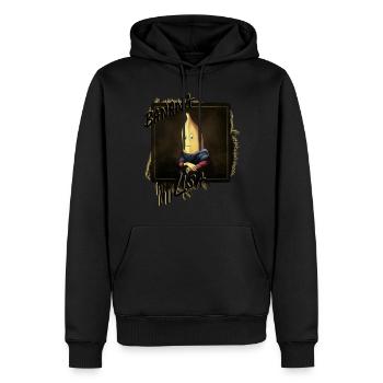 "The Banana Lisa" - Männer Premium Bio Hoodie - Schwarz - Vorne - Nico (187cm)