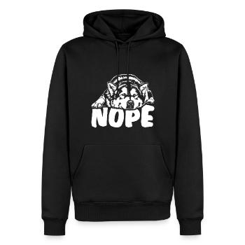 ALASKAN MALAMUTE Nope Chien Disant Chiens Dire - Sweat à capuche Premium bio Homme - noir - Devant - Nico (187cm)