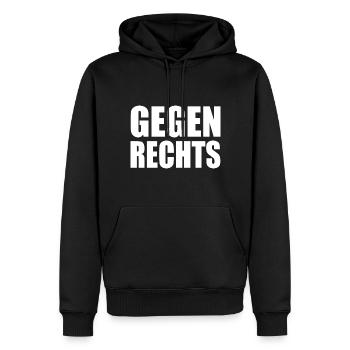 Gegen rechts - Männer Premium Bio Hoodie - Schwarz - Vorne - Nico (187cm)