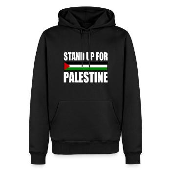stand up for palestine - Männer Premium Bio Hoodie - Schwarz - Vorne - Nico (187cm)