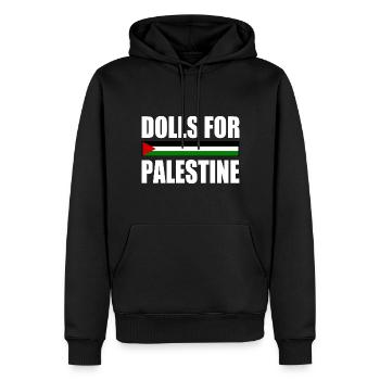 dolls for palestine - Männer Premium Bio Hoodie - Schwarz - Vorne - Nico (187cm)