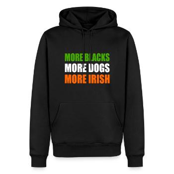 more blacks more dogs more irish - Sweat à capuche Premium bio Homme - noir - Devant - Nico (187cm)