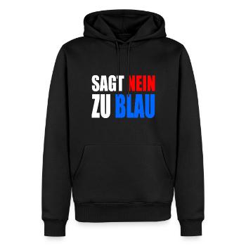 Dites non au bleu - Sweat à capuche Premium bio Homme - noir - Devant - Nico (187cm)