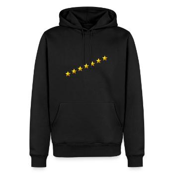 Sternenband Linie in Gold - Männer Premium Bio Hoodie - Schwarz - Vorne - Nico (187cm)