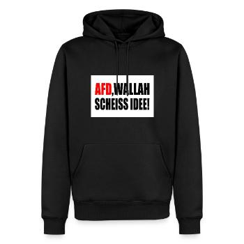 Afd wallah scheiss idee - Männer Premium Bio Hoodie - Schwarz - Vorne - Nico (187cm)