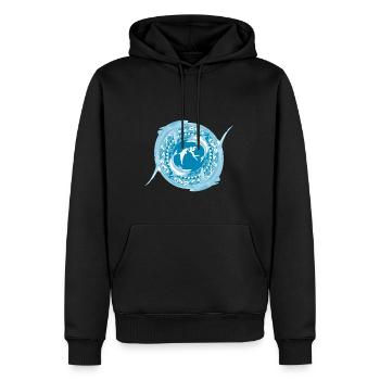 Fille de Poséidon - Sweat à capuche Premium bio Homme - noir - Devant - Nico (187cm)