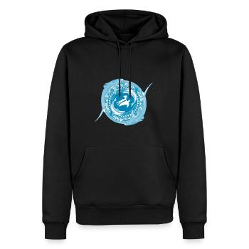 Enfant de Poséidon - Sweat à capuche Premium bio Homme - noir - Devant - Nico (187cm)