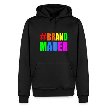 brandmauer - Männer Premium Bio Hoodie - Schwarz - Vorne - Nico (187cm)